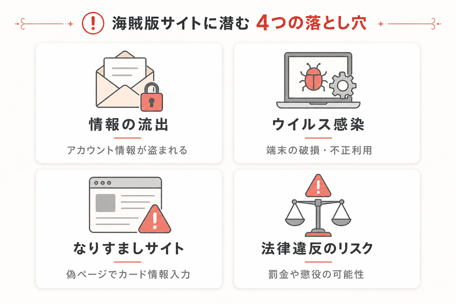 団長を助けたかっただけなのに激重執着レ〇プされています の違法サイトリスク図解